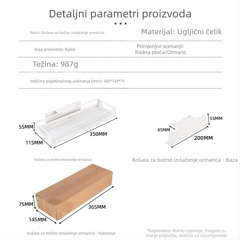 Prilagođeni kuhinjski izvlačni regal ispod sudopera