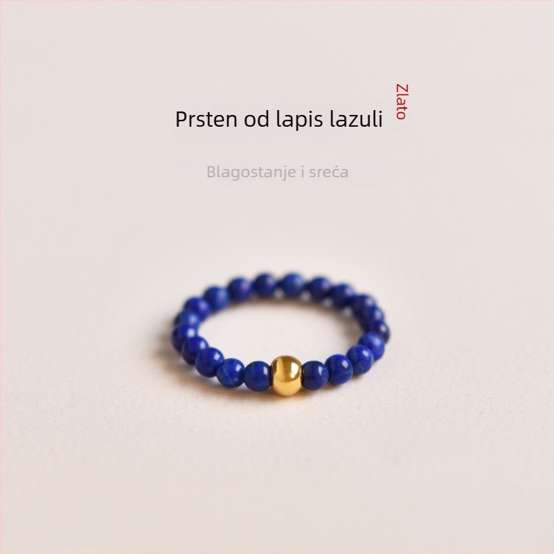 Prsten od lapisa lazuli – unisex, minimalistički dizajn za par