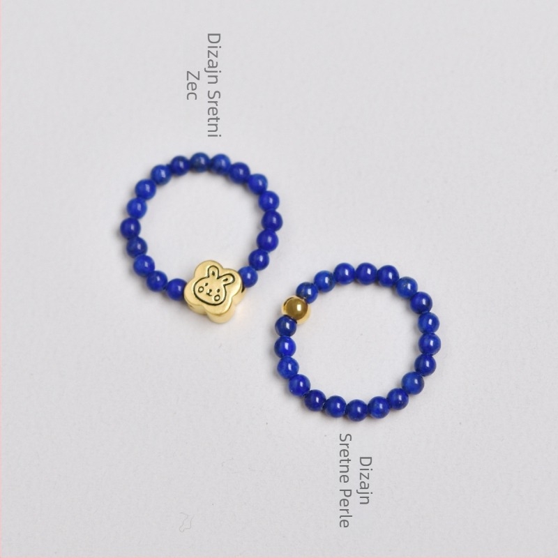 Prsten od lapisa lazuli – unisex, minimalistički dizajn za par