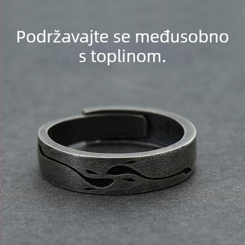 Muški retro otvoreni prsten od bakra s geometrijskim dizajnom