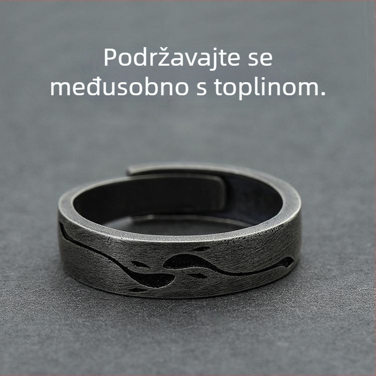 Muški retro otvoreni prsten od bakra s geometrijskim dizajnom