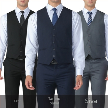 Nova muška slim-fit vesta, korejskog stila, sako-vest za formalne prilike i vjenčanja