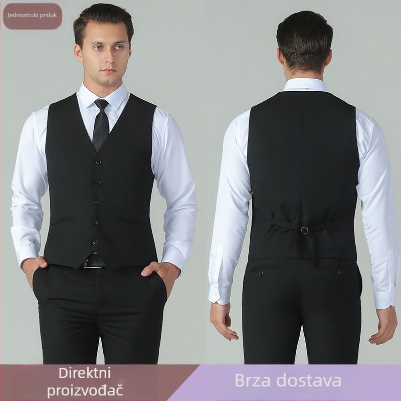 Nova muška slim-fit vesta, korejskog stila, sako-vest za formalne prilike i vjenčanja