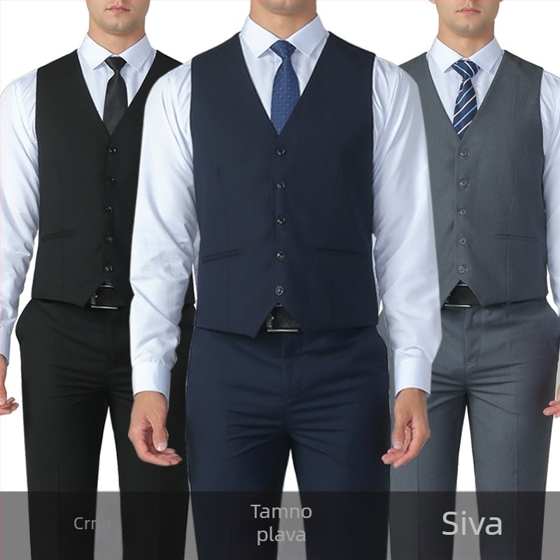 Nova muška slim-fit vesta, korejskog stila, sako-vest za formalne prilike i vjenčanja