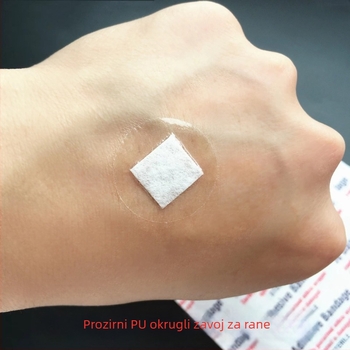 Jednokratni kružni medicinski prozračni PU vodootporni flaster, promjer 25 mm