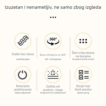 Set od 6 staklenih posuda za začine s kapom s otvorima, japanskog stila, okretno skladištenje