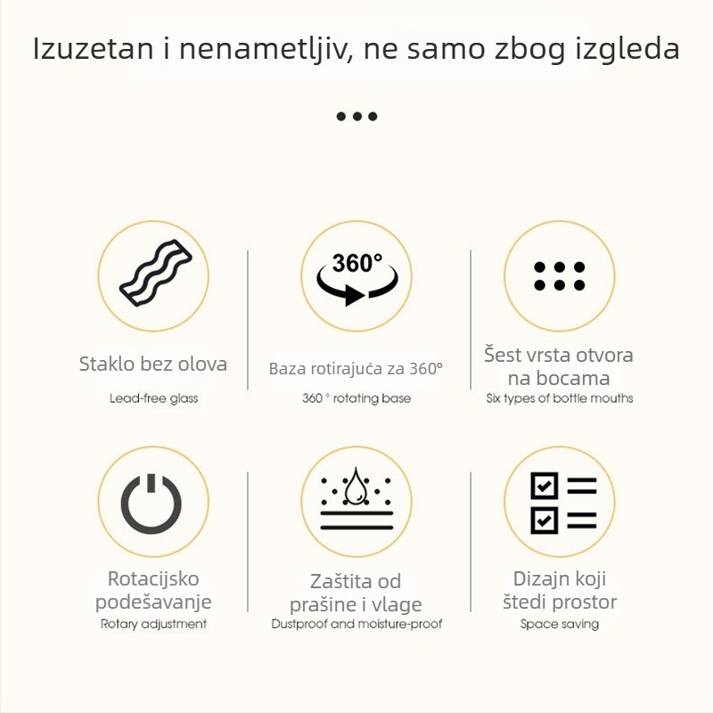 Set od 6 staklenih posuda za začine s kapom s otvorima, japanskog stila, okretno skladištenje