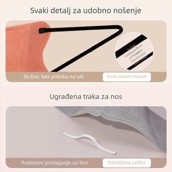 Doctor Chu Morandi 3D stereoskopska medicinska kirurgijska maska, jednokratna, s tri slojeva, za odrasle