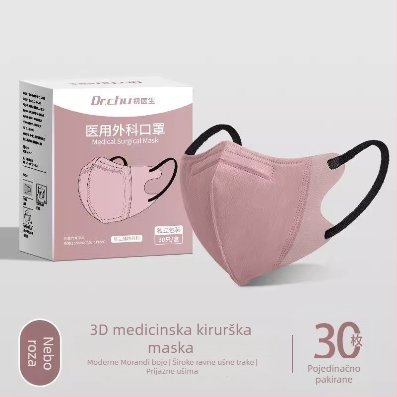 Doctor Chu Morandi 3D stereoskopska medicinska kirurgijska maska, jednokratna, s tri slojeva, za odrasle