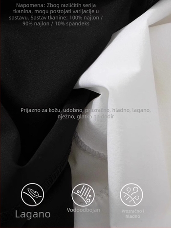 Crna ženska jakna s UV zaštitom, lagana, uski kroj, tanki materijal, brzo suši, hlađenje tkanine