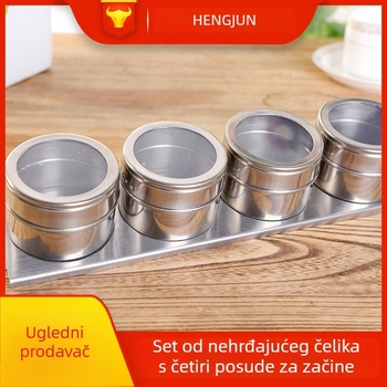 Set posuda od nehrđajućeg čelika za kuhinju – kutije, staklenke i boce, solnica