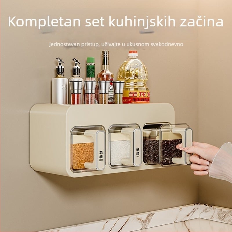 Zidni organizator začina za kuhinju: kutija za sol i začine, vrhunski organizator začina, višenamjenski stalak za začine