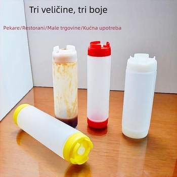 Plastična dvostruka boca za špricanje umaka, salate, kečapa i začina, obrnuti dizajn protiv curenja, prehrambena ekstrudirajuća boca