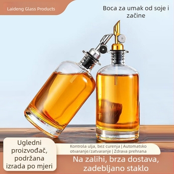 Reden Staklena Boca Za Ulje S Automatskim Otvaranjem I Zatvaranjem, Protiv Procurenja, Staklo I 304 Nehrđajući Čelik, Mali Kapacitet, Za Ulja i Začine