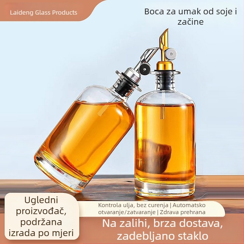 Reden Staklena Boca Za Ulje S Automatskim Otvaranjem I Zatvaranjem, Protiv Procurenja, Staklo I 304 Nehrđajući Čelik, Mali Kapacitet, Za Ulja i Začine