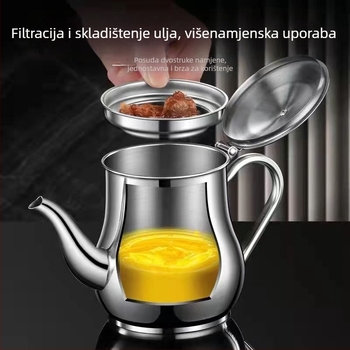 Nehrđajući čelična kuhinjska posuda za ulje s filtrom i dozatorom, za sojin umak i ocat
