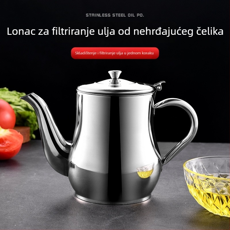 Nehrđajući čelična kuhinjska posuda za ulje s filtrom i dozatorom, za sojin umak i ocat
