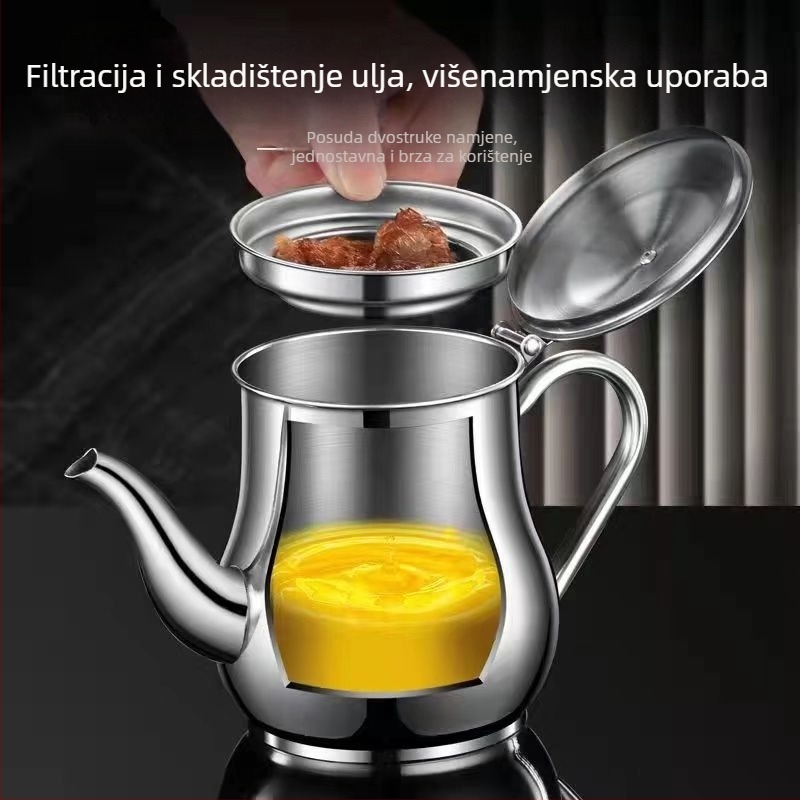Nehrđajući čelična kuhinjska posuda za ulje s filtrom i dozatorom, za sojin umak i ocat