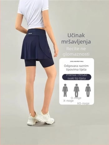 Ženski brzo-sušeći sportski skort s džepovima, za badminton, tenis, jogu i trčanje.