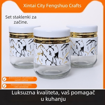 Set boca za ulje i sol s držačem za pohranu, staklena kuhinjska posuda za začine, elegantan luksuzan dizajn kuhinje