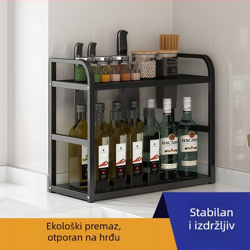 Stolni organizator začina s držačem noža, moderni minimalistički dizajn, bez bušenja