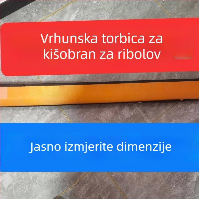 Ribolovni kišobran s tvrdim kućištem i zatvaračem, dodaci; torba za opremu i torba za štap