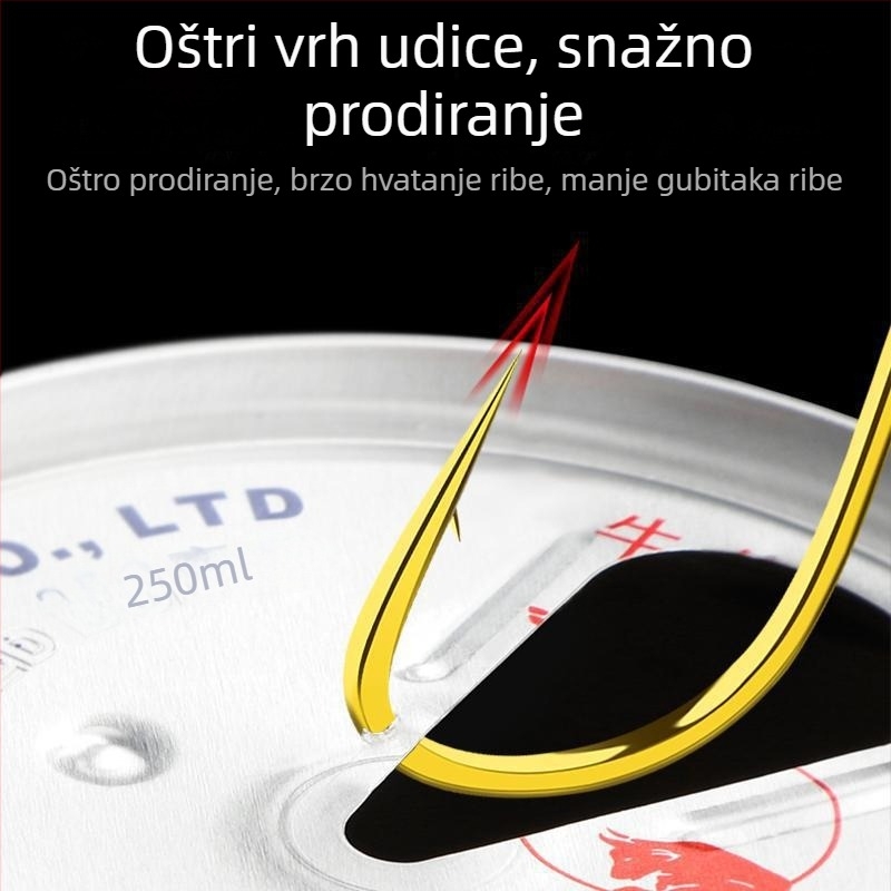 Kuka za ribolov s olovnom glavom i bakrenom glavom, 45° nagiba prema gore, tradicionalni riječni i šaranski ribolov, veličina 3