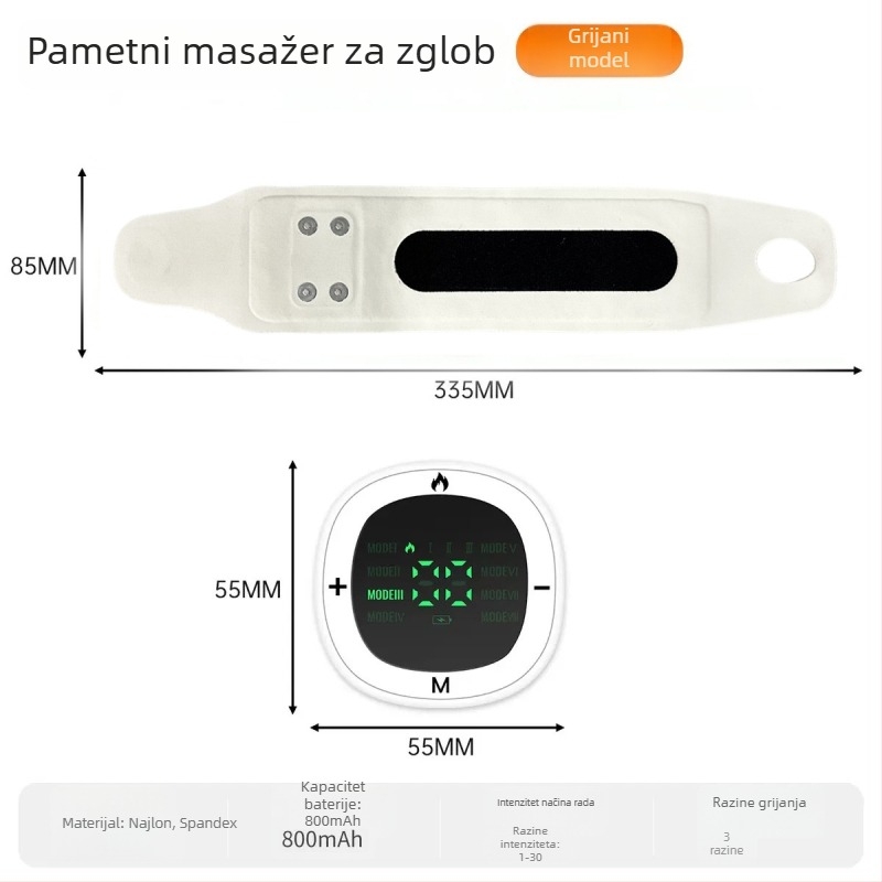 EMS masaža zapešća s grijanjem, za sport i fitness