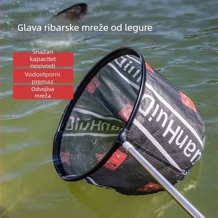 Glava mreže za lov aluminijskom legurom s integriranim prstenom — anti-hook dizajn, natjecateljski mušičarski ribolov