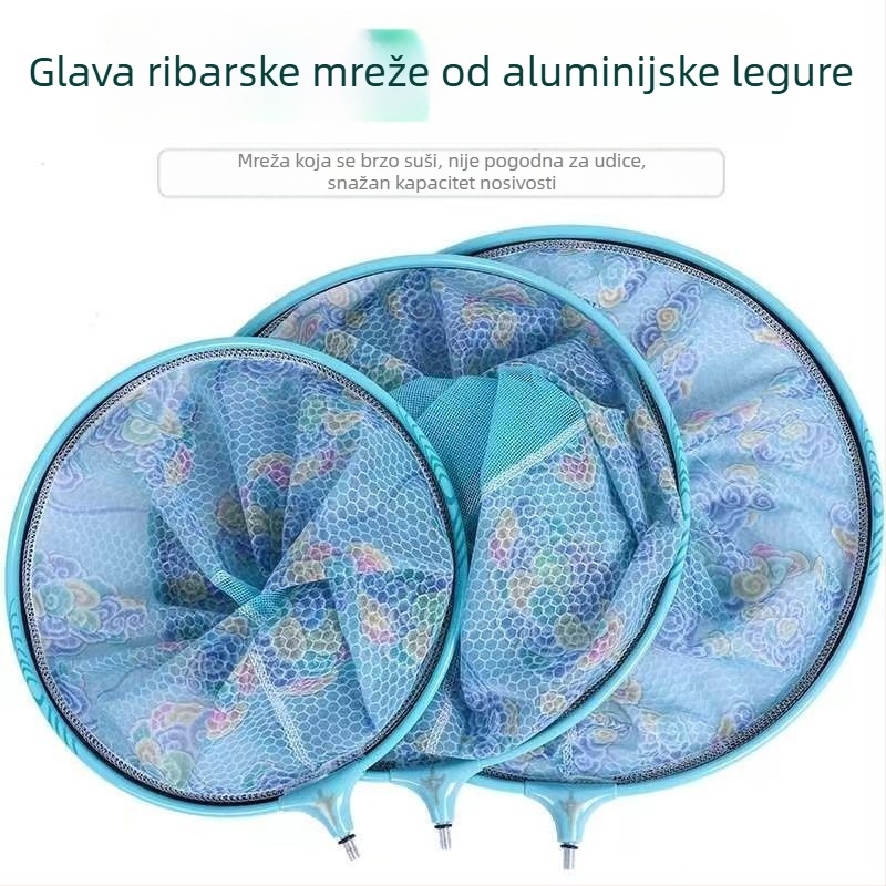 Glava mreže za lov aluminijskom legurom s integriranim prstenom — anti-hook dizajn, natjecateljski mušičarski ribolov