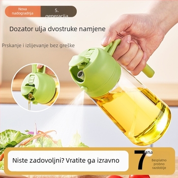 Staklena boca za ulje s dvostrukom korištenjem: raspršivanje i točenje, bez kapanja, za ulje, sojin umak i ocat, kuhinja