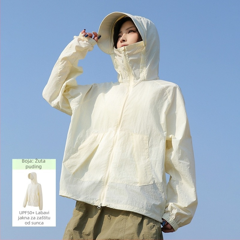 Ženska odjeća s UV zaštitom, slobodan kroj, tkanina, lagana ljetna jakna-bluza od ice silk