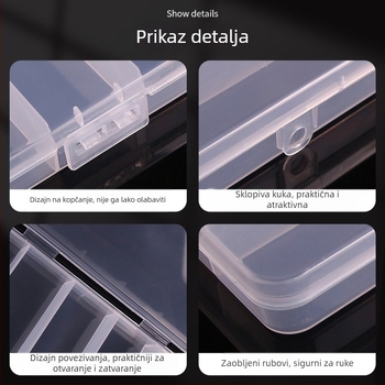 Petodjelna prozirna plastična kutija za mamce i udice za ribolov