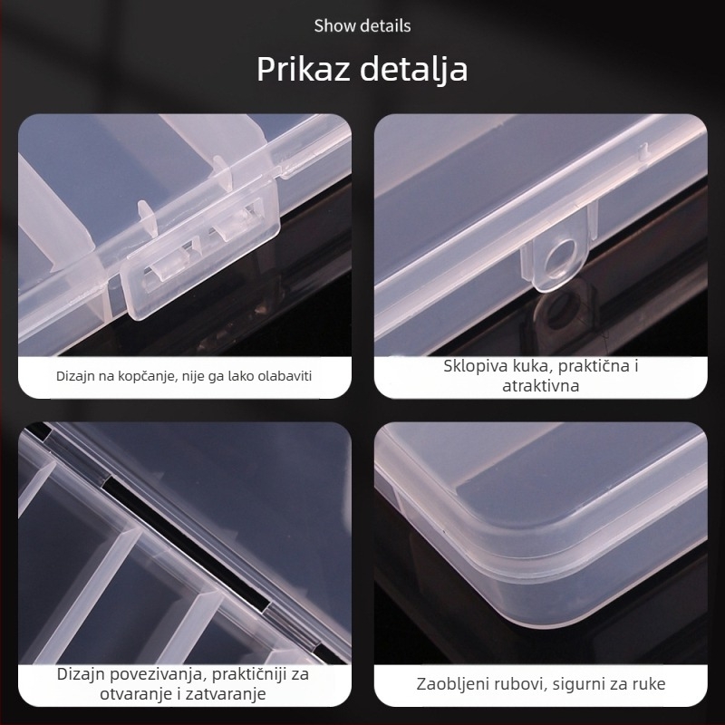 Petodjelna prozirna plastična kutija za mamce i udice za ribolov