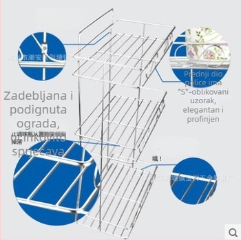 Stalak za začine od nehrđajućeg čelika, troje etaže, zidna polica za kuhinju