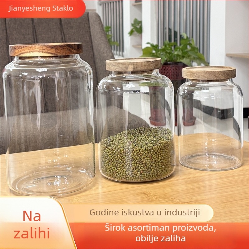 Staklena posuda za pohranu suhih korica mandarina i čaja, hermetički zatvarač, velika kapaciteta