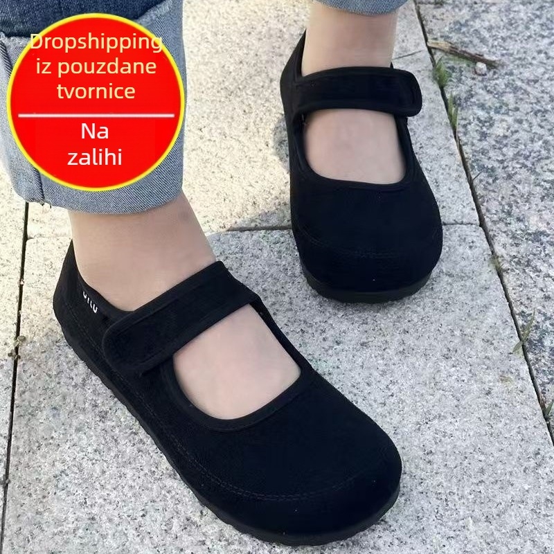 2026. proljeće: nove mokasine, tradicionalne pekinške platnene cipele za žene Mary Jane s Velcro zatvaranjem, lagane i udobne