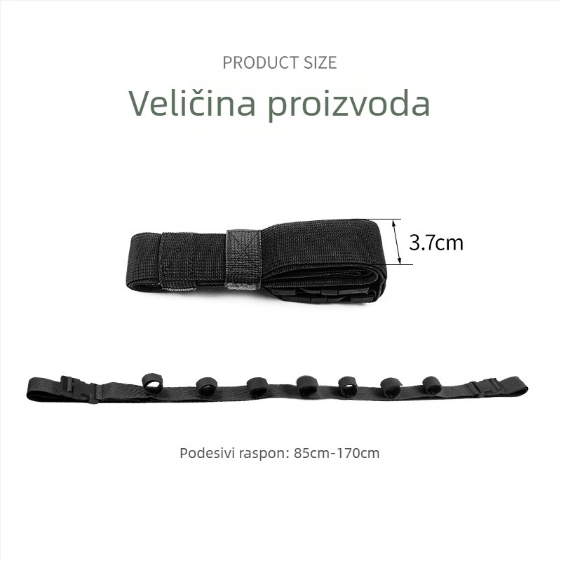Mamba držač za ribolovne štapove u automobilu sa sedam prstena — najlonska traka za pričvršćivanje