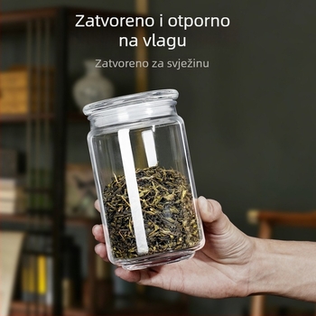 Mali stakleni posuda za čaj i žitarice, proziran spremnik za pohranu s poklopcem, visoke prehrambene kvalitete