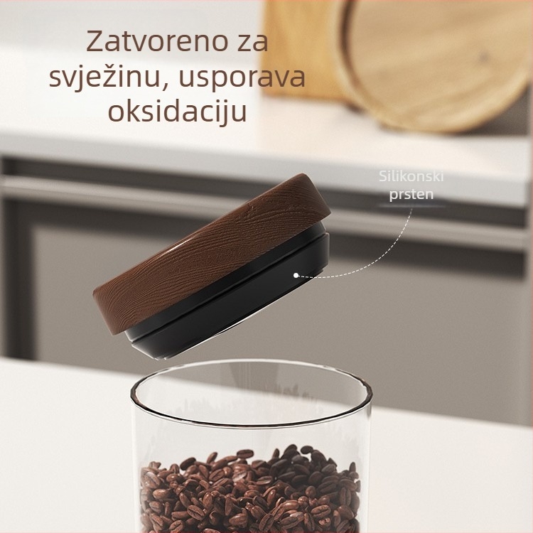 Kuhinjska cilindrična posuda za skladištenje s čepnim poklopcem, 800–1000 ml, moderni minimalistički dizajn, za žitarice