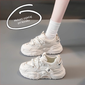 Ženske mrežaste tenisice s debelom platforme za povećanje visine, stil dad sneakers, veličina 34, jesen 2025