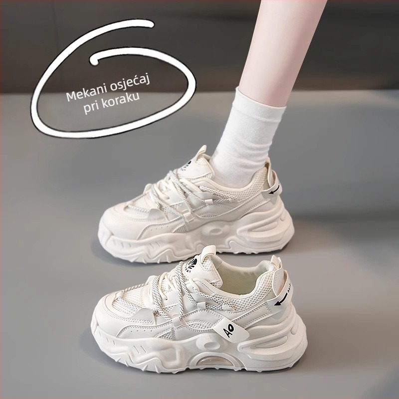 Ženske mrežaste tenisice s debelom platforme za povećanje visine, stil dad sneakers, veličina 34, jesen 2025