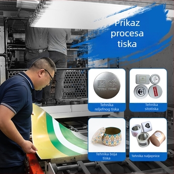 Okrugla zatvorena metalna posuda za aromatične svijeće, mat završetak, poklon kutija