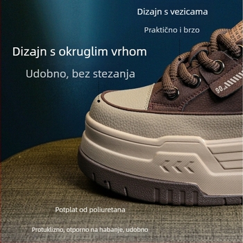 Ženske cipele s unutarnjim povećanjem visine i platformom, vezanje, za proljeće i jesen