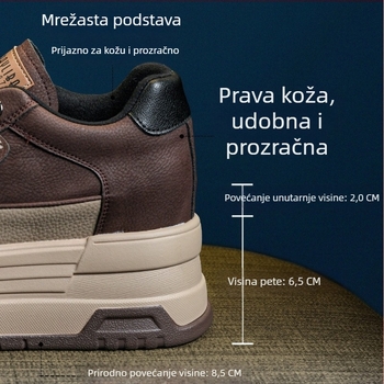 Ženske cipele s unutarnjim povećanjem visine i platformom, vezanje, za proljeće i jesen