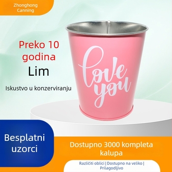 Limenka od cinka za bombone, okrugla metalna ambalaža s ispisanim logom