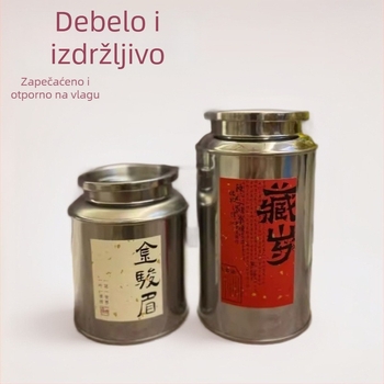 Kutija za čaj od nehrđajućeg čelika, 125 g – zatvorena metalna kutija za skladištenje crnog čaja s dizajnom kore mandarine