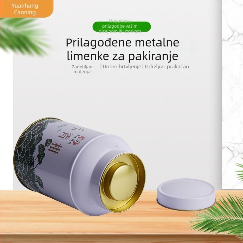 Metalni spremnik za čaj s okruglim otvorom, zatvoren spremnik za čajeve (crni, zeleni i Dragon Well)