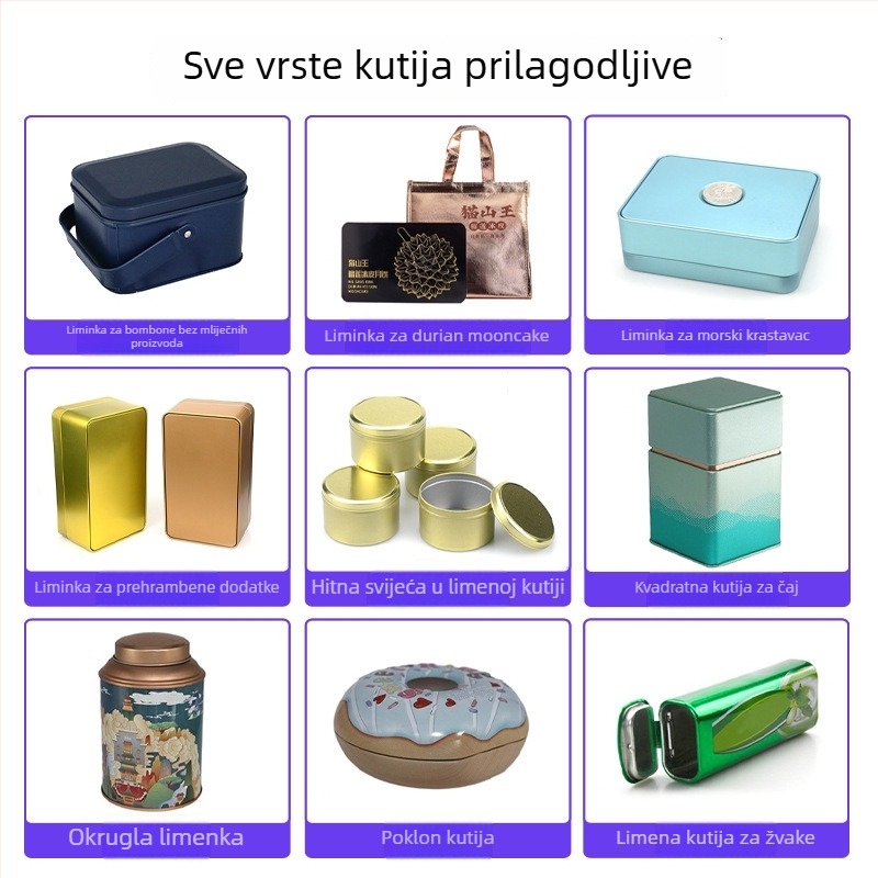 Zlatna okrugla metalna kutija za kavijar, zatvorena, otporna na hrđu