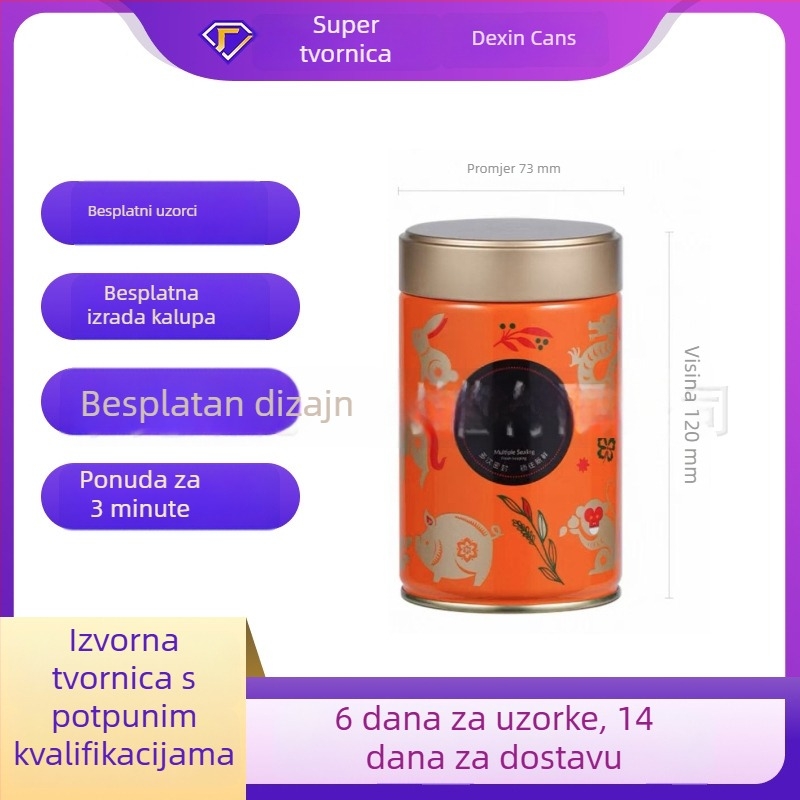 150-200 g matcha praha u metalnoj limenci sa zatvaračem na klik, limenka za prehrambene proizvode